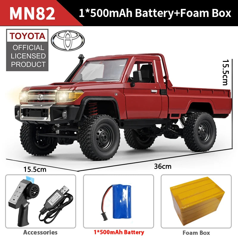 1:12 Full Scale RC CAR MN82 PRO Controllable Headlights 2.4G 4WD Off-Road Car Pick Up Truck Toy for Kids Gifts