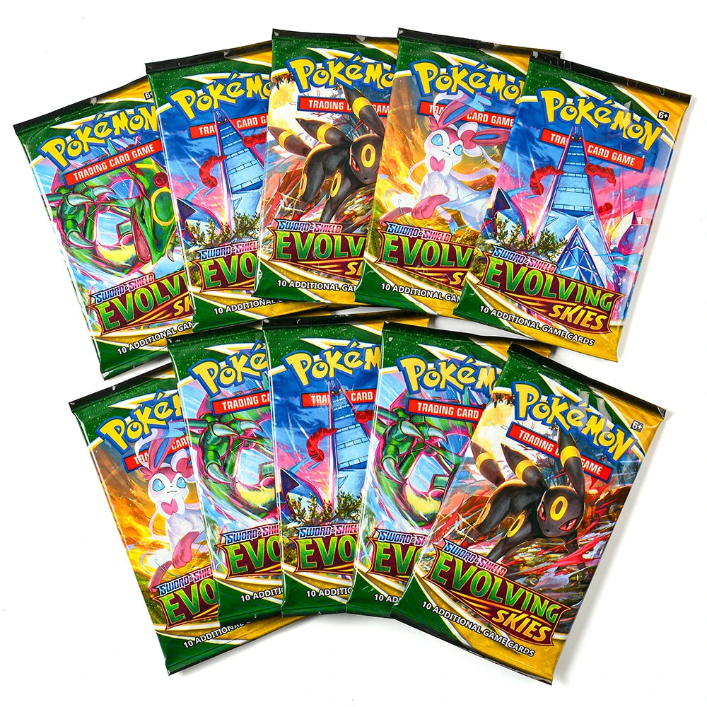 360Pcs English Pokémon TCG: Sword Shield Evolving Skies Booster Box Pokemon Trade Card 36 Pack Box