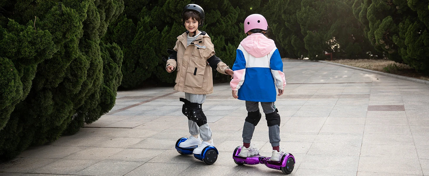 RCB 6.5-Inch Hoverboard with Go-Kart, Non-Slip Tire, LED Lights, Built-in Safety System, Electric Hoverboard for Kids & Adults