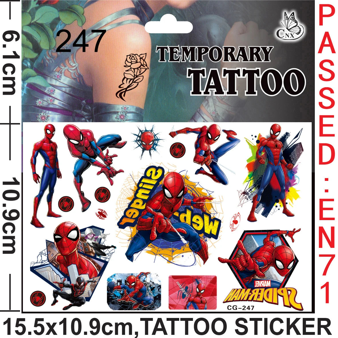 Disney Spiderman Party Kids Favor Toys includes Slap Bracelets Tattoo Stickers Blowouts Gifts Bags Set for Party Decorations