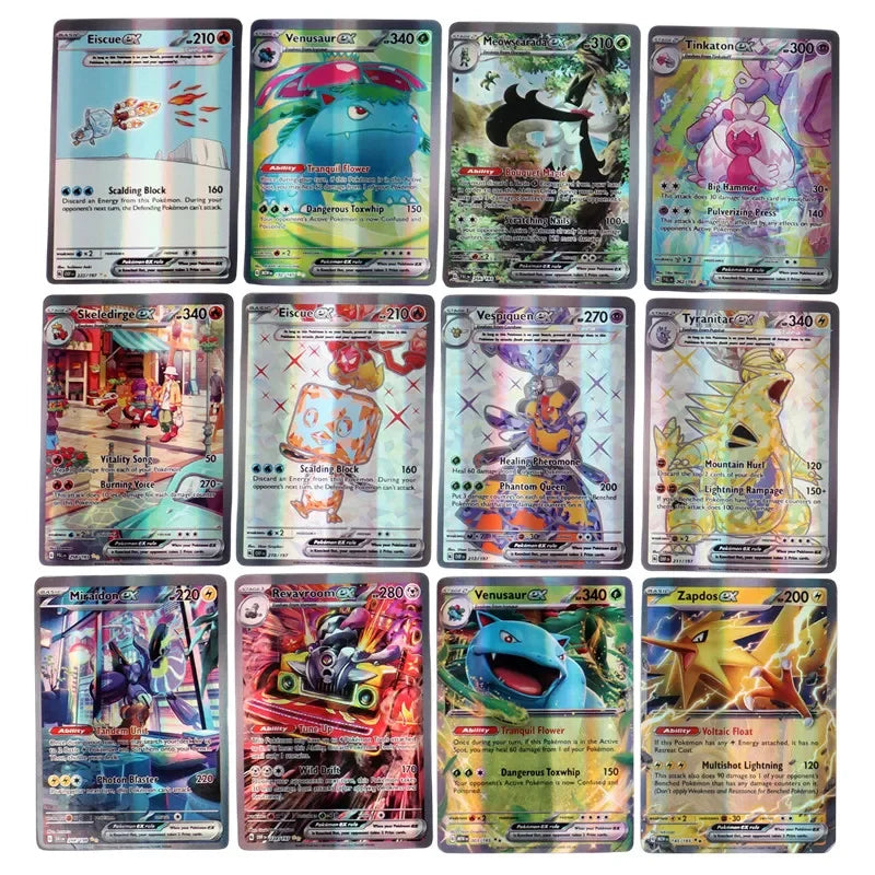60/100Pcs English Pokemon Card 1996 Year Shining Charizard Pikachu Mewtwo trade Card Kids Pokemon Toy