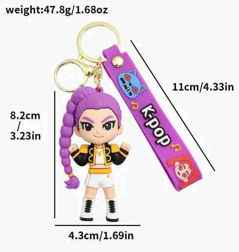 Hot New KPOP Demon Hunter Girl Group Keychain, Popular Girl Group Decorative Small Gift