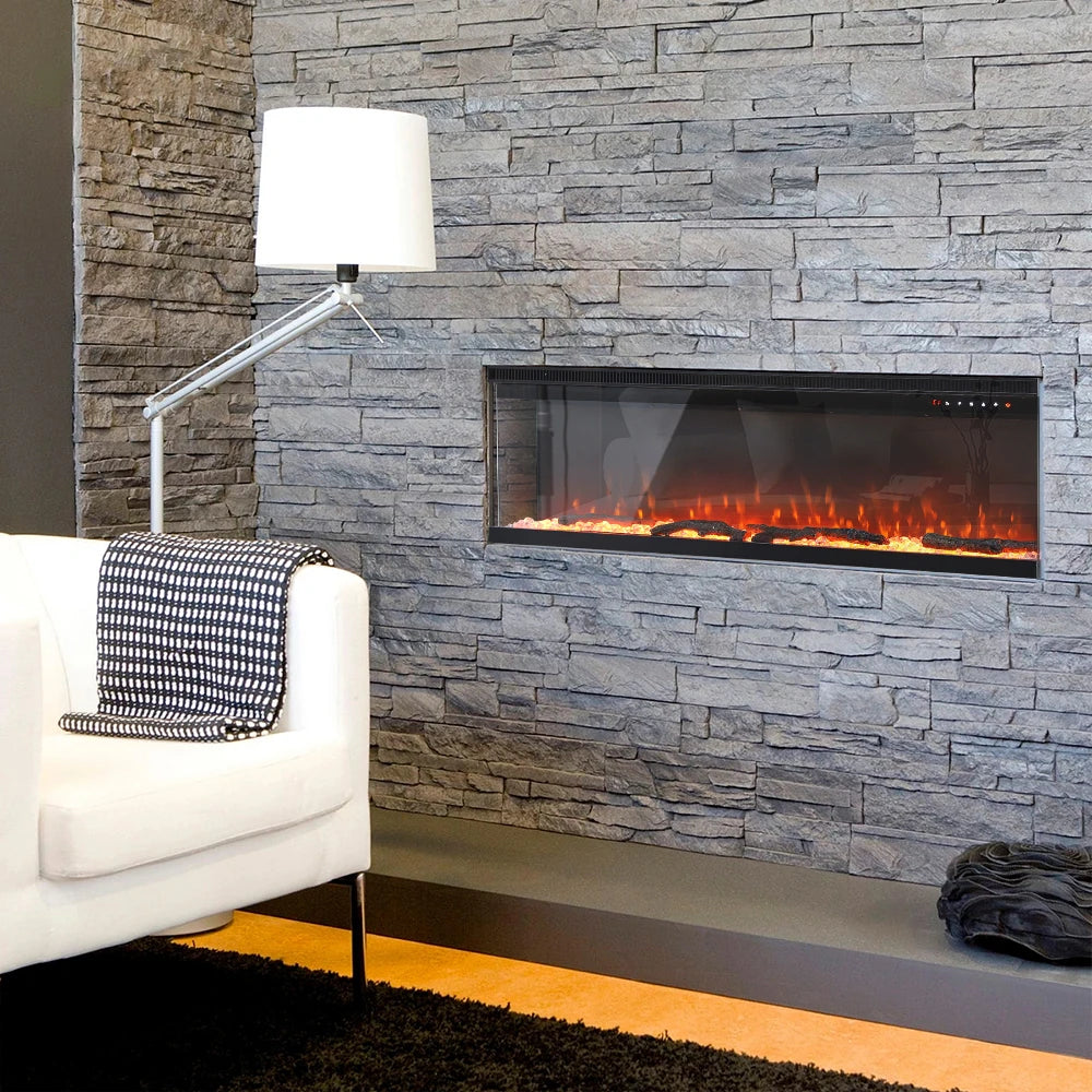 Recessed/Freestanding Electric Fireplace Wall Mounted Home Decoration Multi Size With Remote