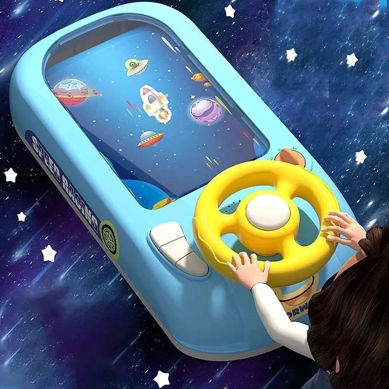 Racing Car Electronic Adventure Game Steering Wheel Driving Toy Children Simulation Vehicles With Music Sound For Kids