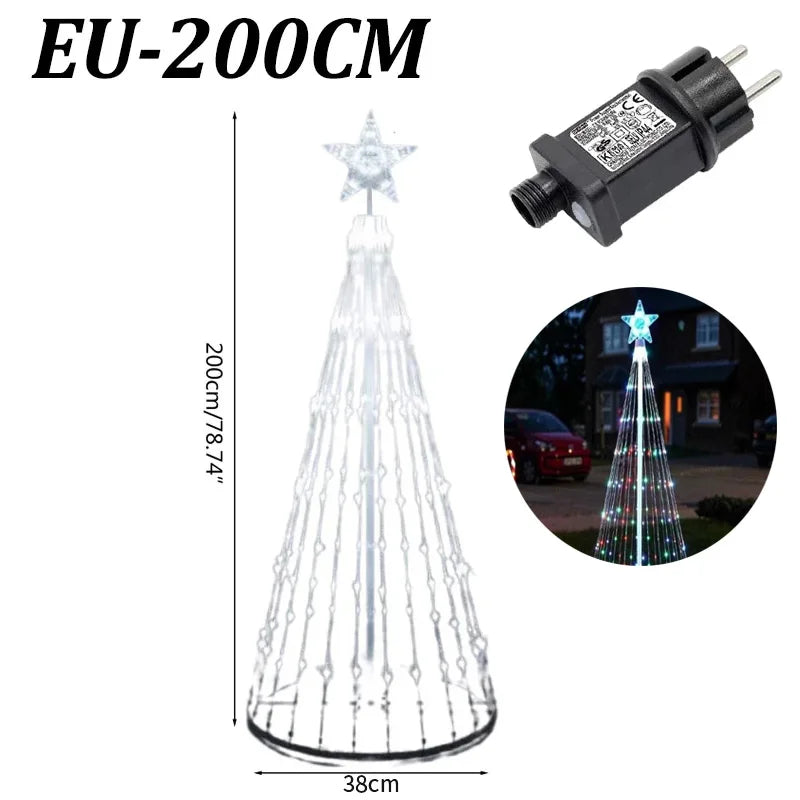 Control Christmas NEW LED Tree Indoor Outdoor Metal Ring Led String Decorative Light