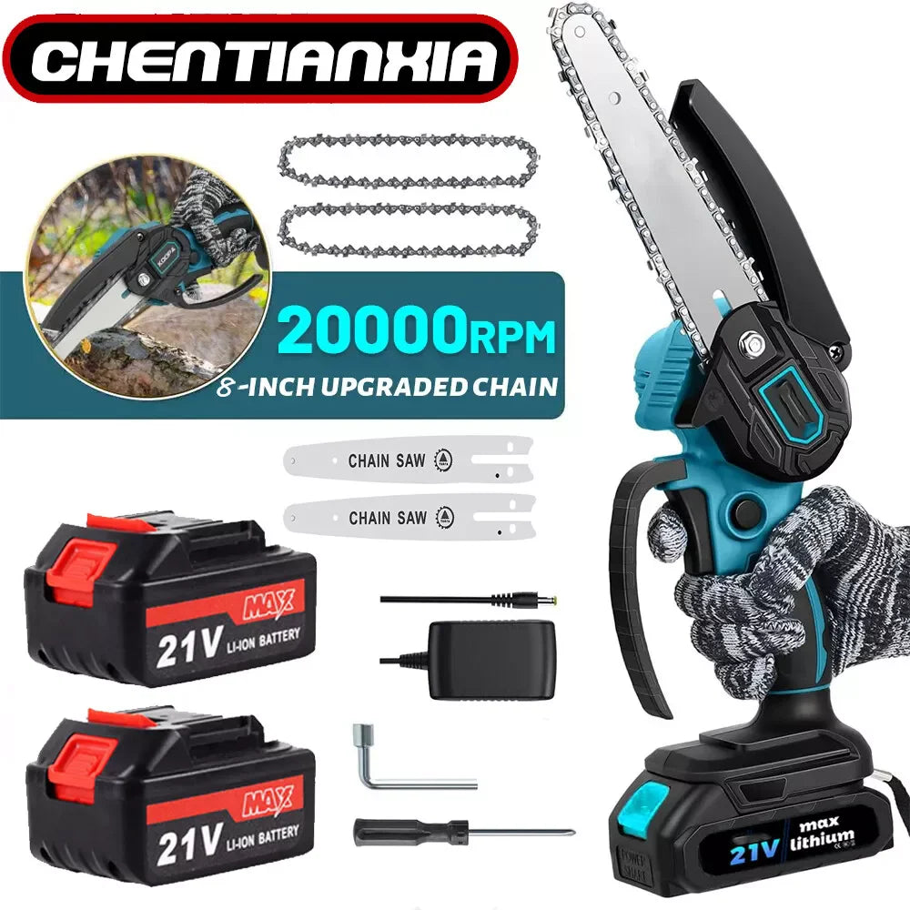 8 inch Mini Cordless Woodworking Handheld Garden Electric Saw Cutting Power Tool Makita 21V Battery