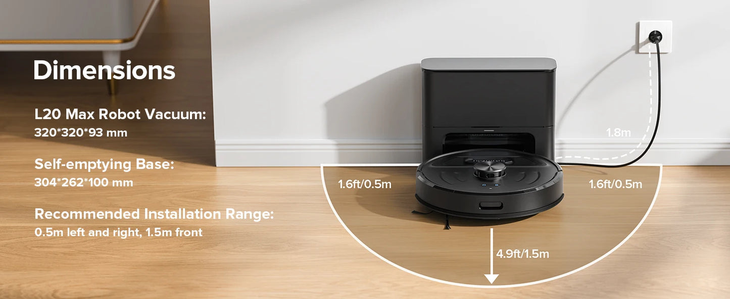 Lubluelu L20Max Self-Emptying 3-in-1 Robot Vacuum Mop - 6000Pa Suction LiDAR Navigation Large Dust Bag Hands-Free 120min Runtime