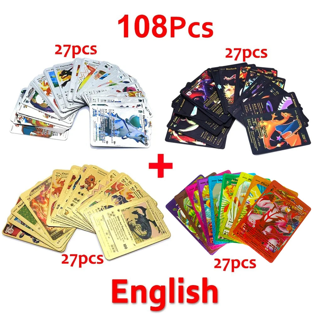 Pokemon Cards Vmax GX Gold Foil Flash Card Colorful Game Battle Collection
