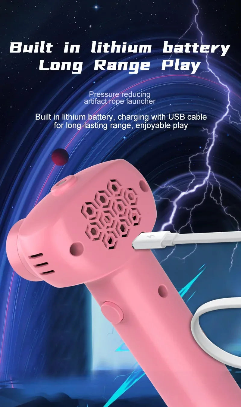 Light Toy String Glow In The Dark String Rope Launcher Luminous Portable Handheld String Stress Relief Toys For Kids