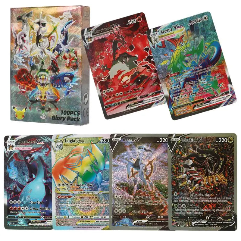 New Holographic Pokemon Cards Scarlet Violet 80Vmax 20EX English Letter Pokemon Trading Card