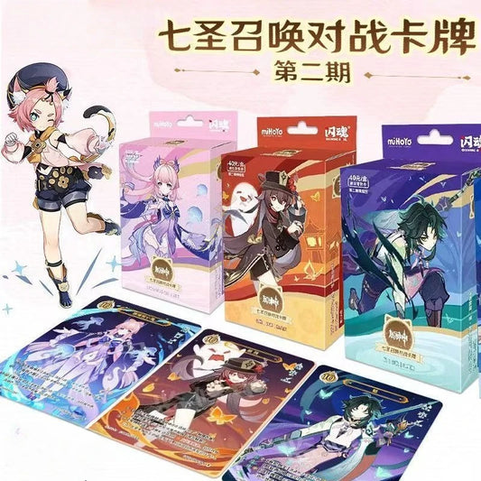 Genuine Genshin Impact Card Seven Saints Summon Battle Competitive Card Booster Pack Collect Peripheral Collectible Cards