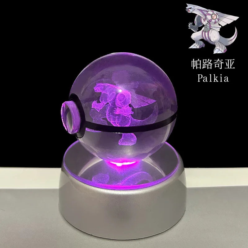 Pokemon 3D Crystal Ball Pikachu Gengar Eevee Mewtwo Anime Led Night Light