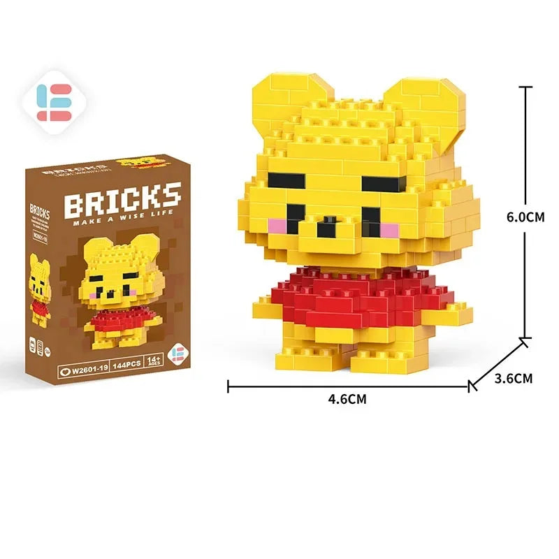Disney LiLo Stitch Toys Building Blocks Pokeman Pikechu lega Anime Cartoon Character Model