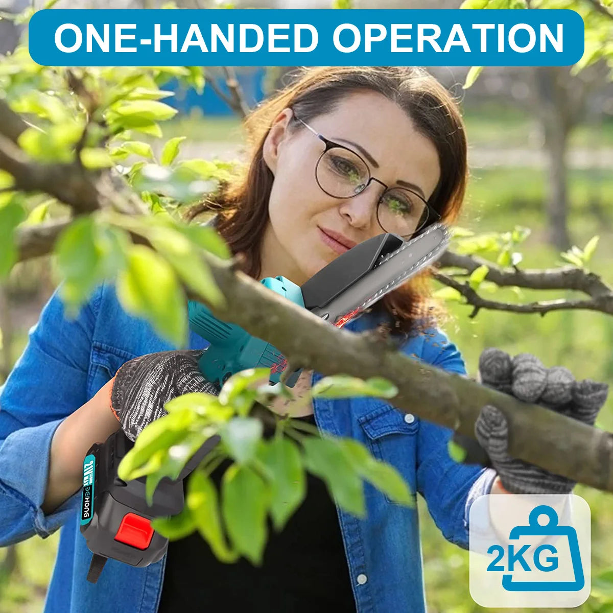 8 inch Mini Cordless Woodworking Handheld Garden Electric Saw Cutting Power Tool Makita 21V Battery