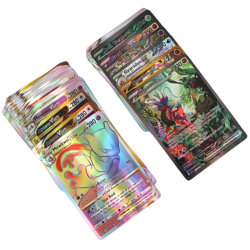 60/100Pcs English Pokemon Card 1996 Year Shining Charizard Pikachu Mewtwo trade Card Kids Pokemon Toy