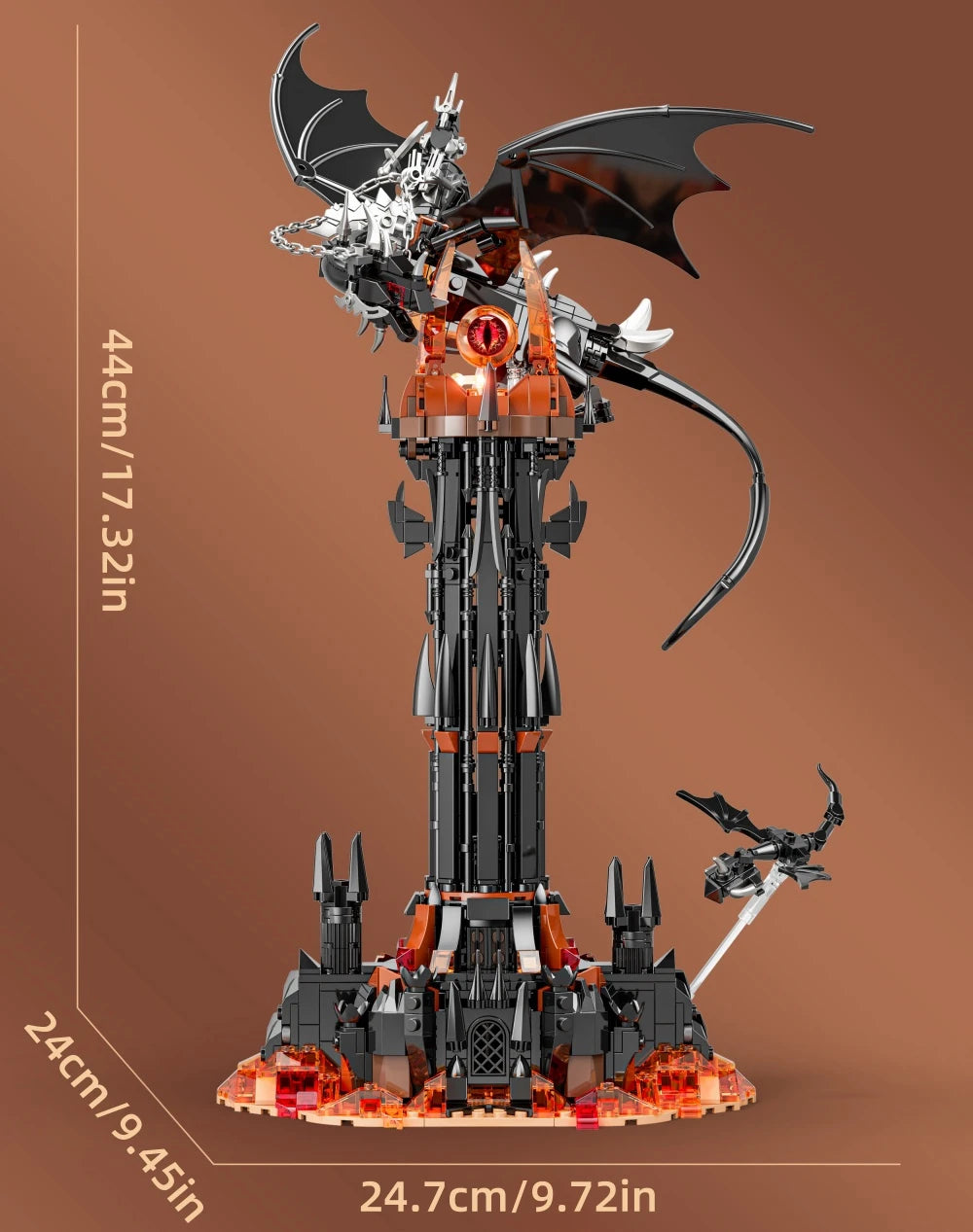 Moc-Lord Movie Rings Model The Fell Beast Magic Tower Building Blocks Fortress Castle Creative Assemble  Bricks Toys Gift For Kids
