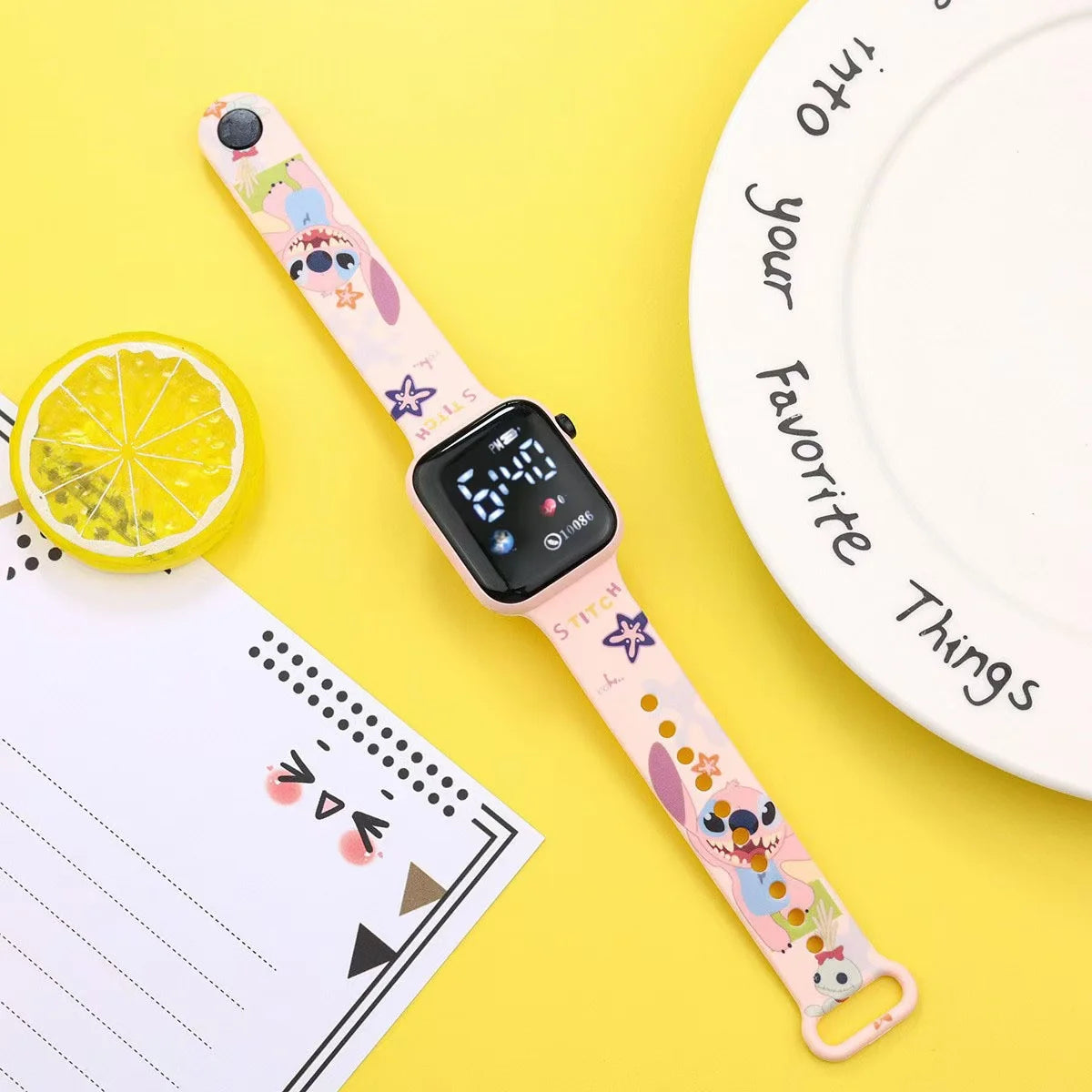 New Cartoon Color Printed Student LED Electronic Watch Fashionable