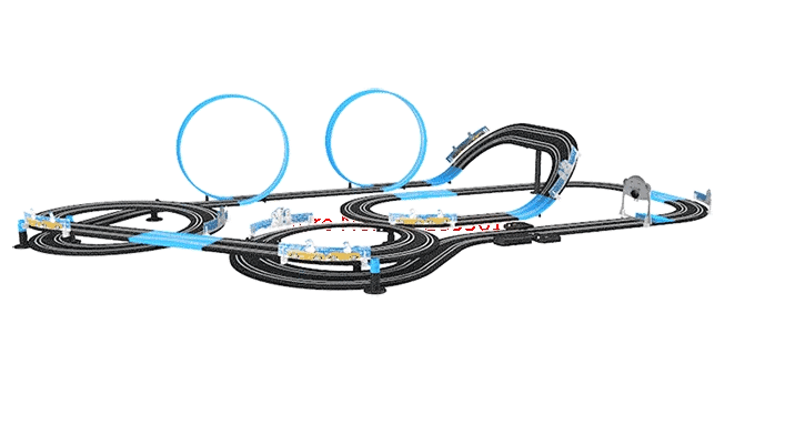Electric Railway Track Set Double Remote Control Car Racing Track Autorama Circuit Toy For Children Gift