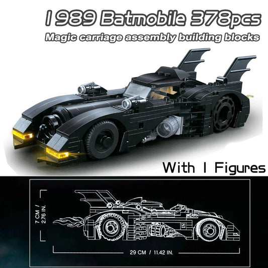 Super Heroes Series Batmobile Building Blocks 1989 Classic Bat Chariot Car Model