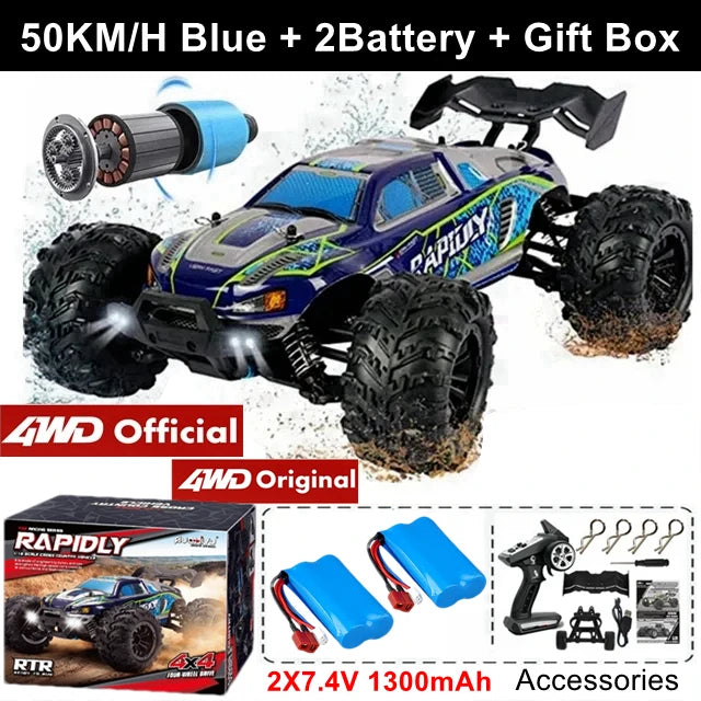 4WD 1:16 80KM/H Super Brushless 50KM/H Brushed RC Car 4x4 Off Road High Speed Drift Racing Truck Toy Kids Adults