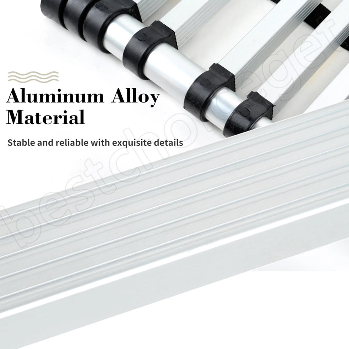 Telescopic Ladder 2.6m-6.2m, Portable Extendable Multi-Purpose Folding Aluminium Ladder Heavy Duty Extension Step