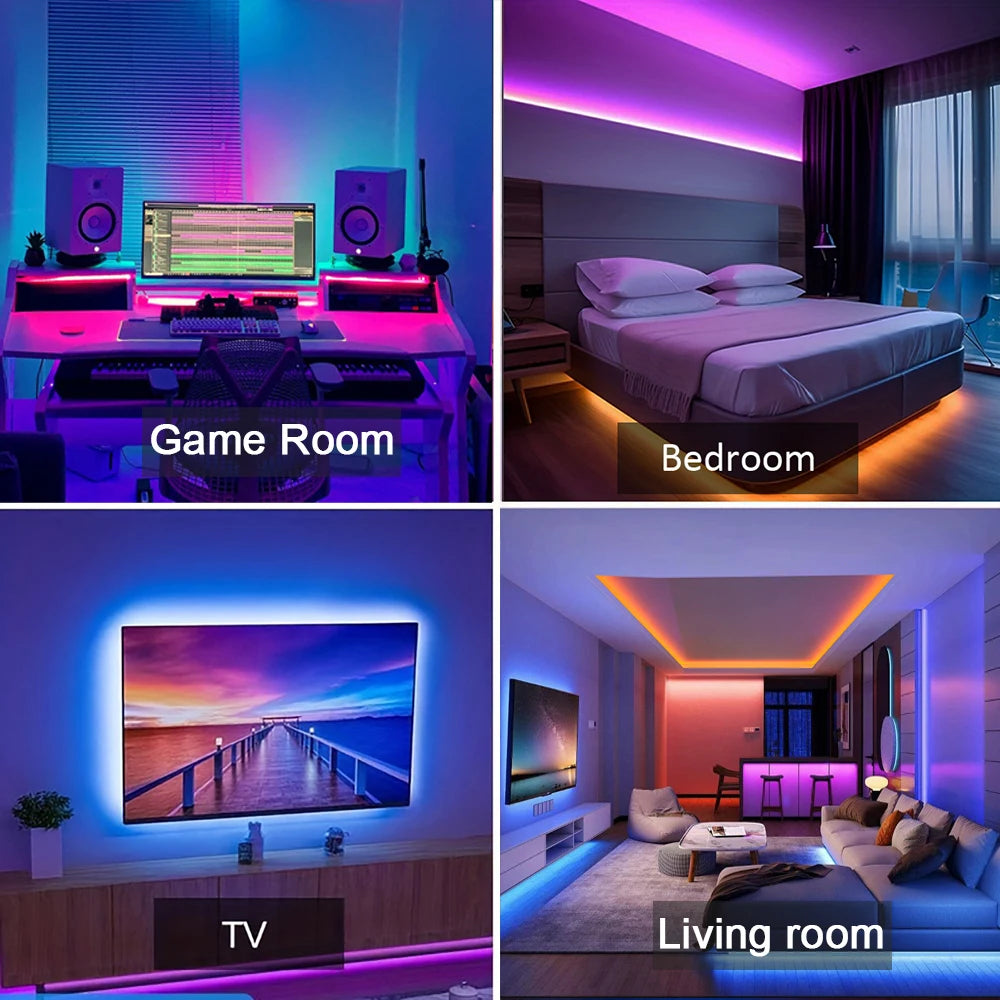 RGB Led Strip Lights 5m 10m 20m 30m Led Room Light with APP Control Flexible Ribbon Luces Led Tape