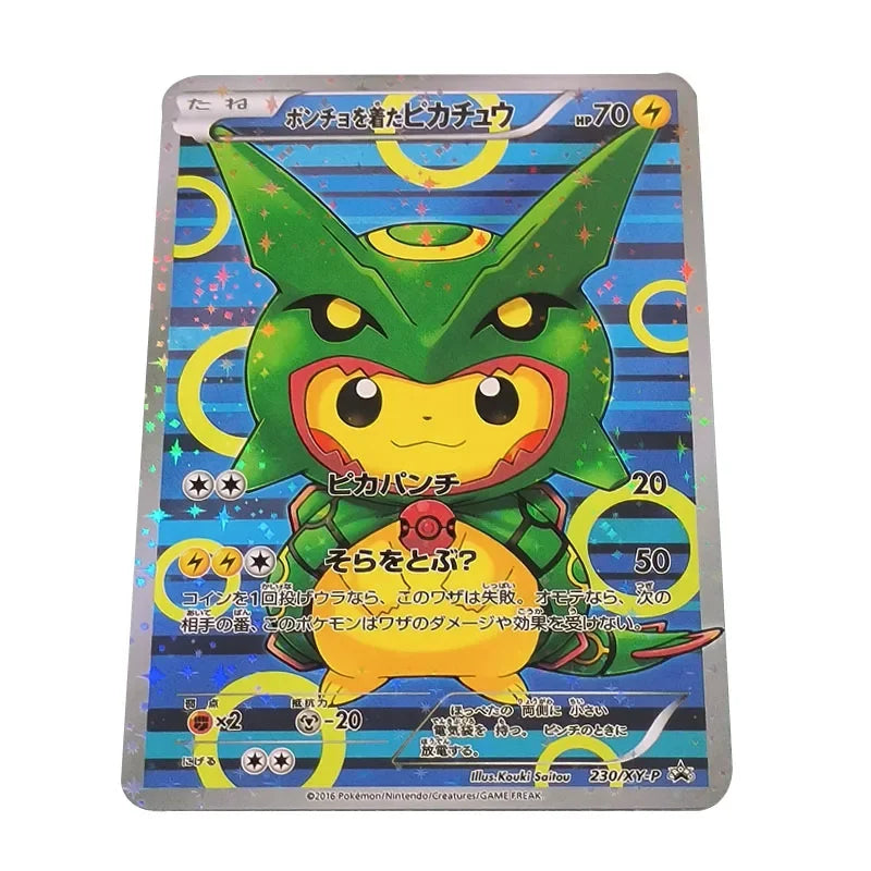 10PCS/Set DIY PTCG Japanese Version Self-made Pocket Monster Card Cartoon Anime Peripheral Collection Game Card