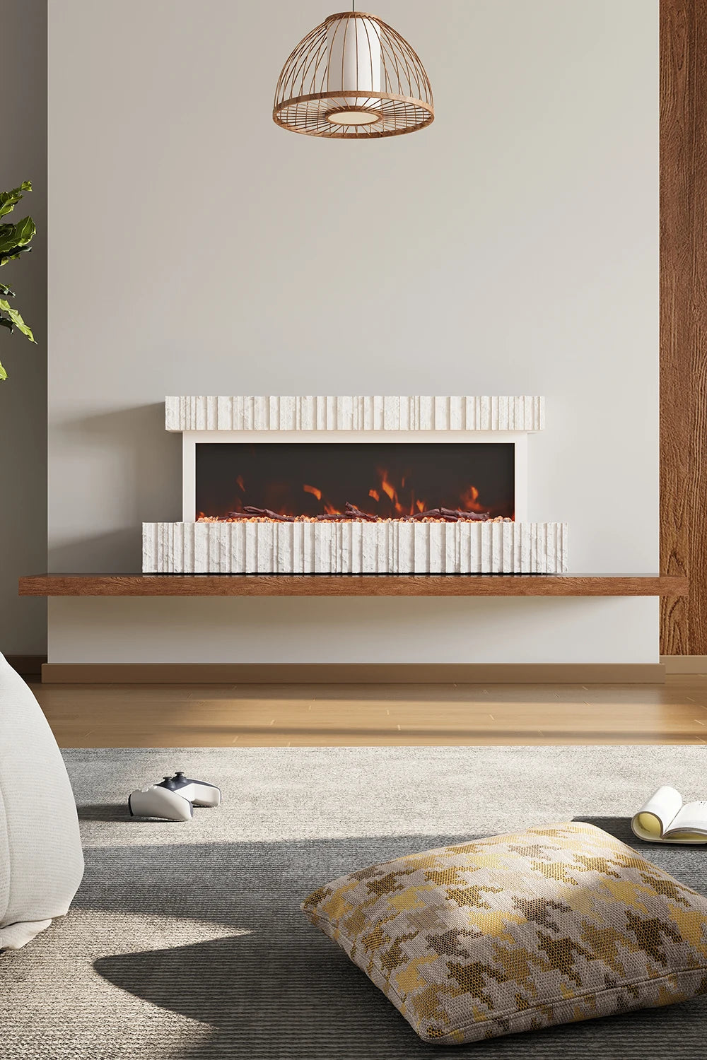 Wall Mounted Electric Fireplace with Remote Control Home Decoration for Living Room