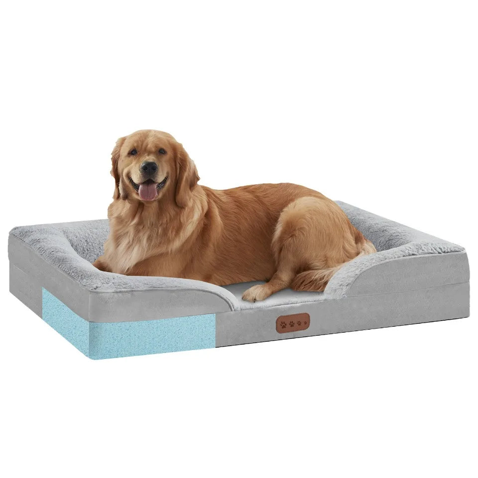 4 Seasons Large Dog Pet Bed Removable Memory Foam Mattress House for Medium Large Small Pets Sofa Support for Joint Pain Relief