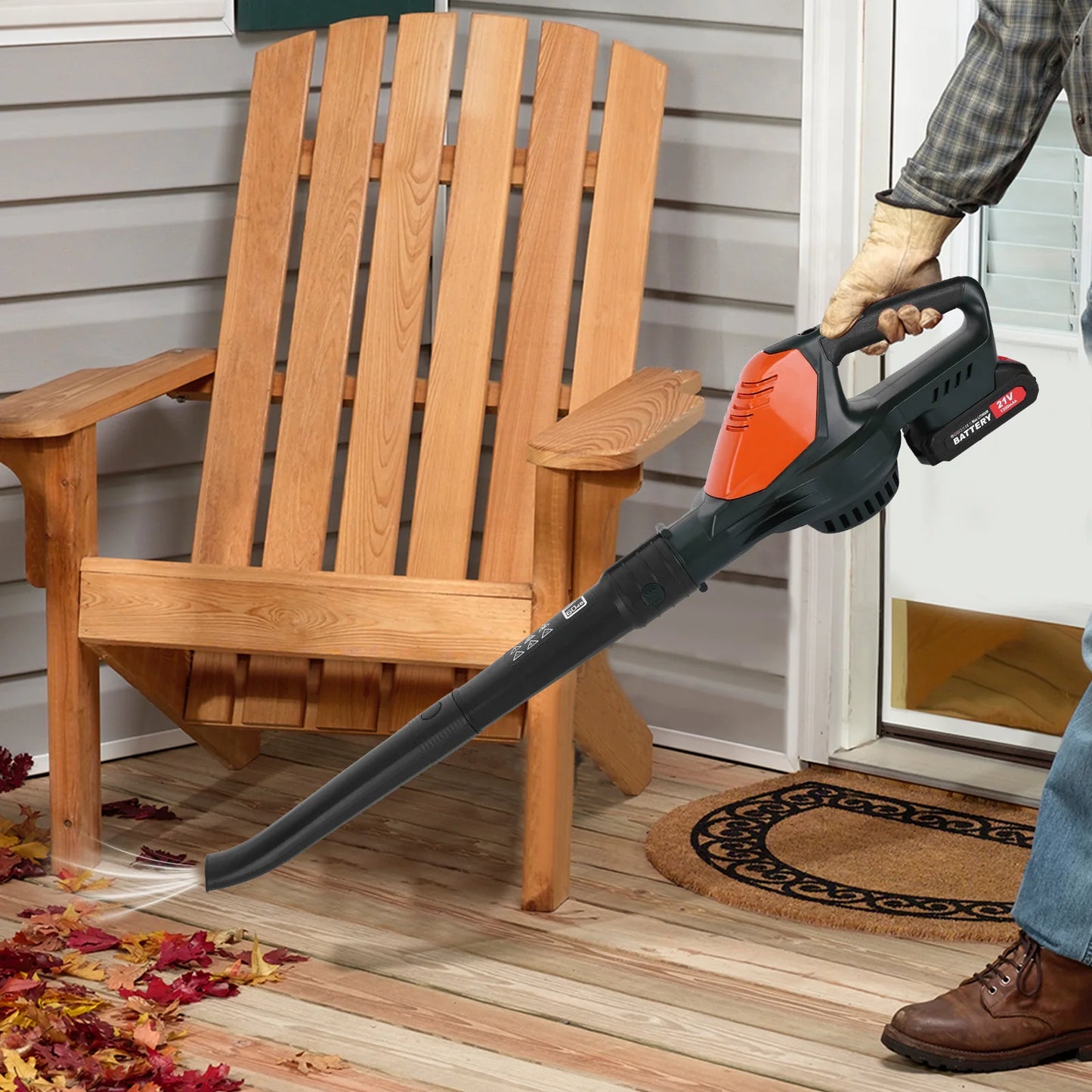 Cordless Leaf Blower 16500RPM Portable Leaf Shredder Lightweight