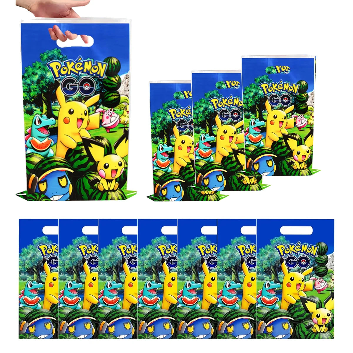 Pikachu Birthday Party Supplies Pokemon Decorations Favor Gifts - Foil Balloons Disposable Stickers Bracel Banner for Fan Events