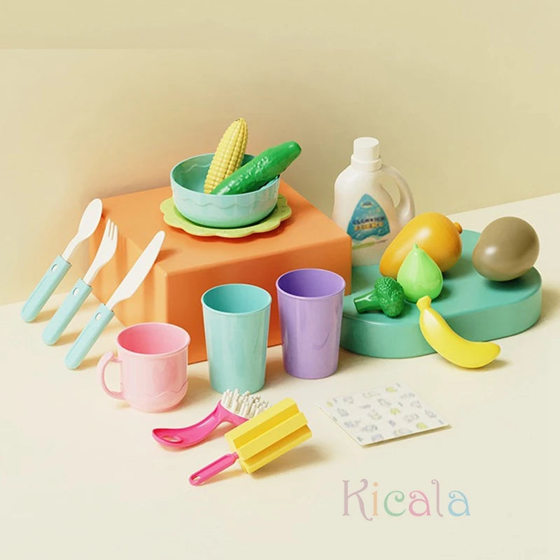 Kids Kitchen Sink Toys Electric Dishwasher Playing Toy With Running Water Pretend Play