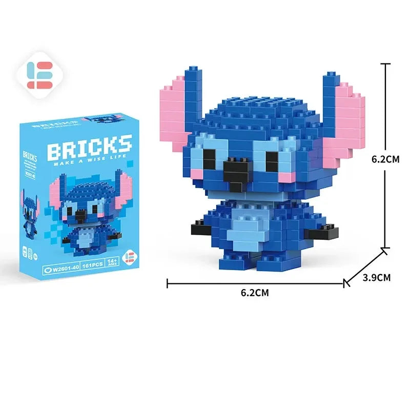 Disney LiLo Stitch Toys Building Blocks Pokeman Pikechu lega Anime Cartoon Character Model