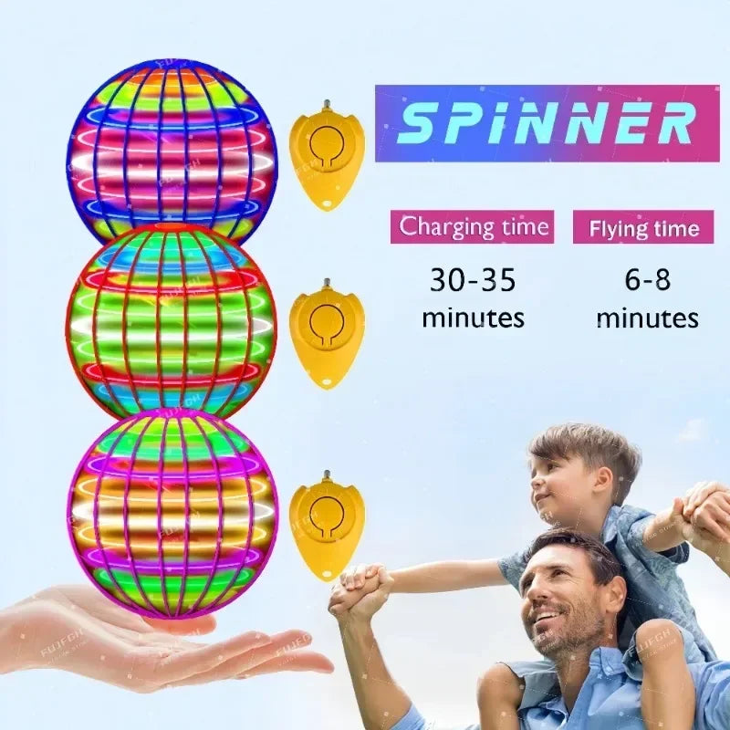 Flying Ball Children's Hand Controlled Color LED Cosmic Globe 360 ° Rotating Suitable for Indoor and Outdoor