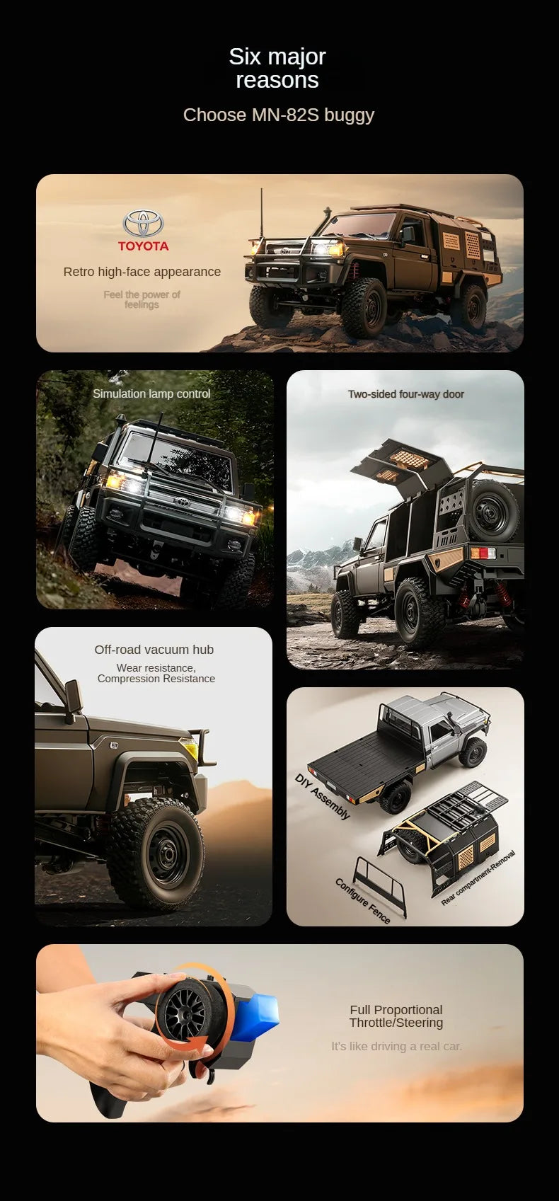 4WD Full Scale RC Pickup Short Truck 2.4G Remote Control Climbing Off-road Car Toys for Kids Christmas Gift