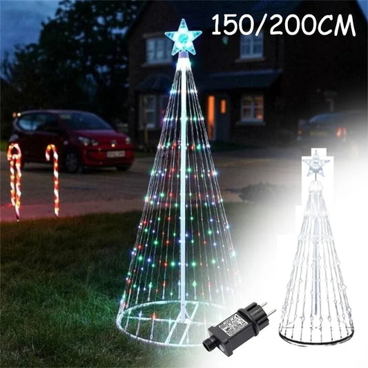 Control Christmas NEW LED Tree Indoor Outdoor Metal Ring Led String Decorative Light
