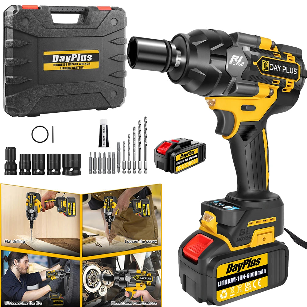 Cordless High Torque Impact Wrench Electric 750N.m, For Home Tools Kit