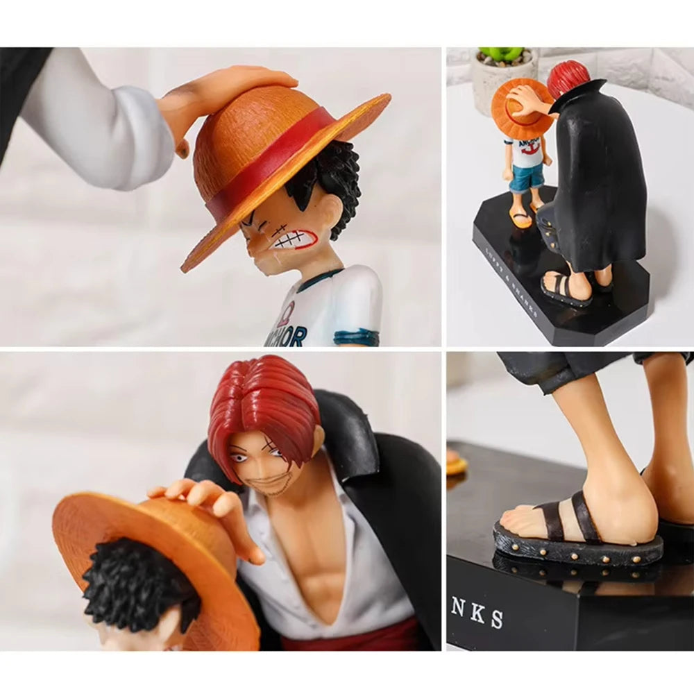 18cm One Piece Anime Figure Four Emperors Shanks Straw Hat Luffy Action Figure