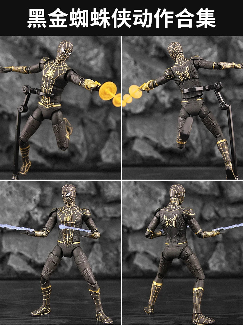 Spider Man No Way Home Action Figure Peter Parker Gold Black Red Model  Adult Collectible Toy