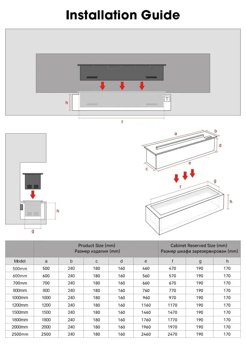 Water Electric Fireplace 3D Remote Control APP Interior Decoration Steam Mist Embedded Realistic Flame