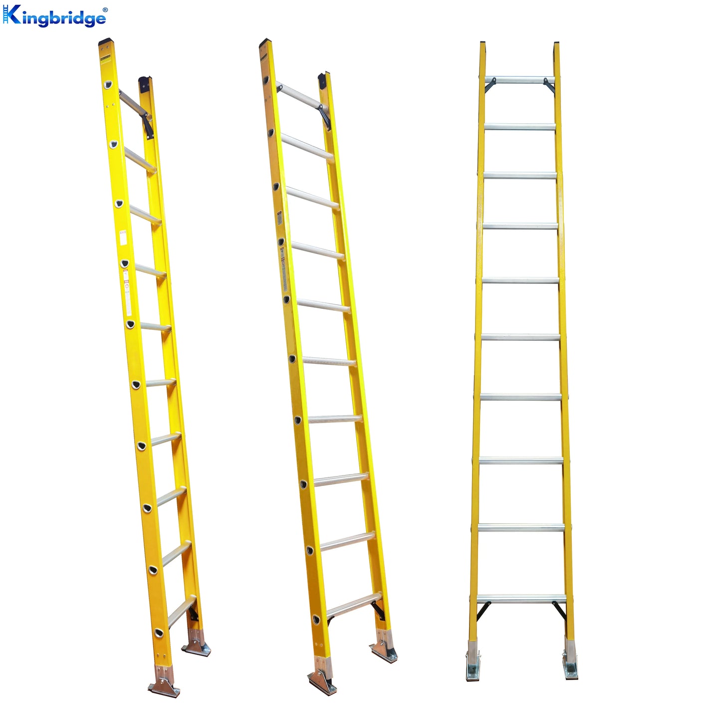EN61478 Fiberglass Single Section Straight Strengthen Step Support And Handrail Ladder For Electricians