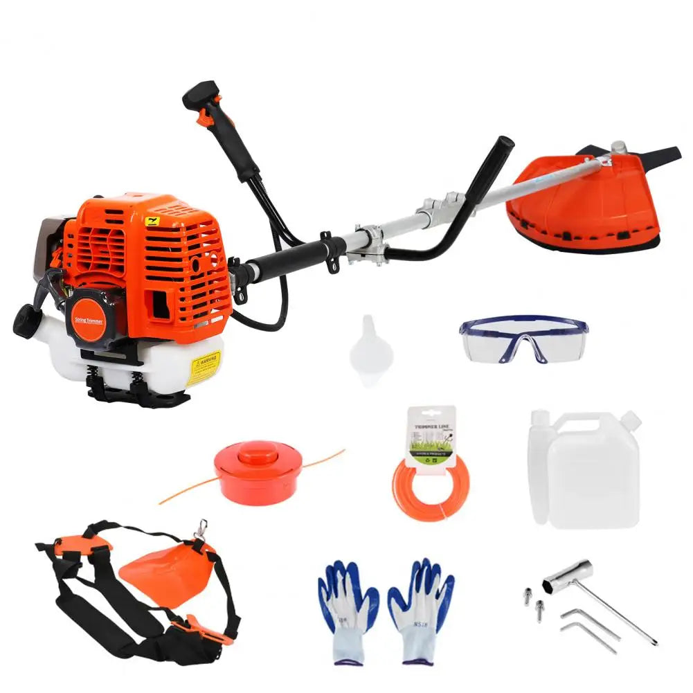 52cc Weed Wacker Gas Powered Trimmer 2 in 1 Cordless 2-Stroke Brush Cutter Handheld Lawn Mower Garden Tools