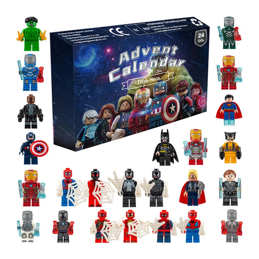Disney Marvel Advent Calendar Box Anime Action Figure Model Building Blocks Christmas Kids Toys