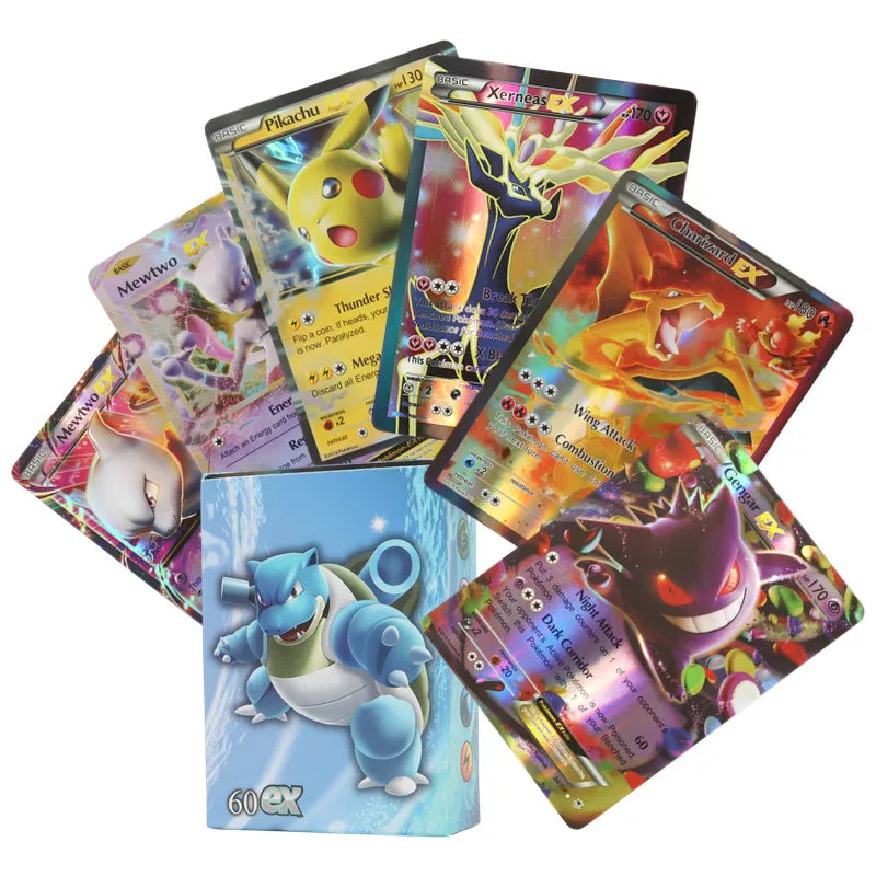 60/100Pcs English Pokemon Card 1996 Year Shining Charizard Pikachu Mewtwo trade Card Kids Pokemon Toy