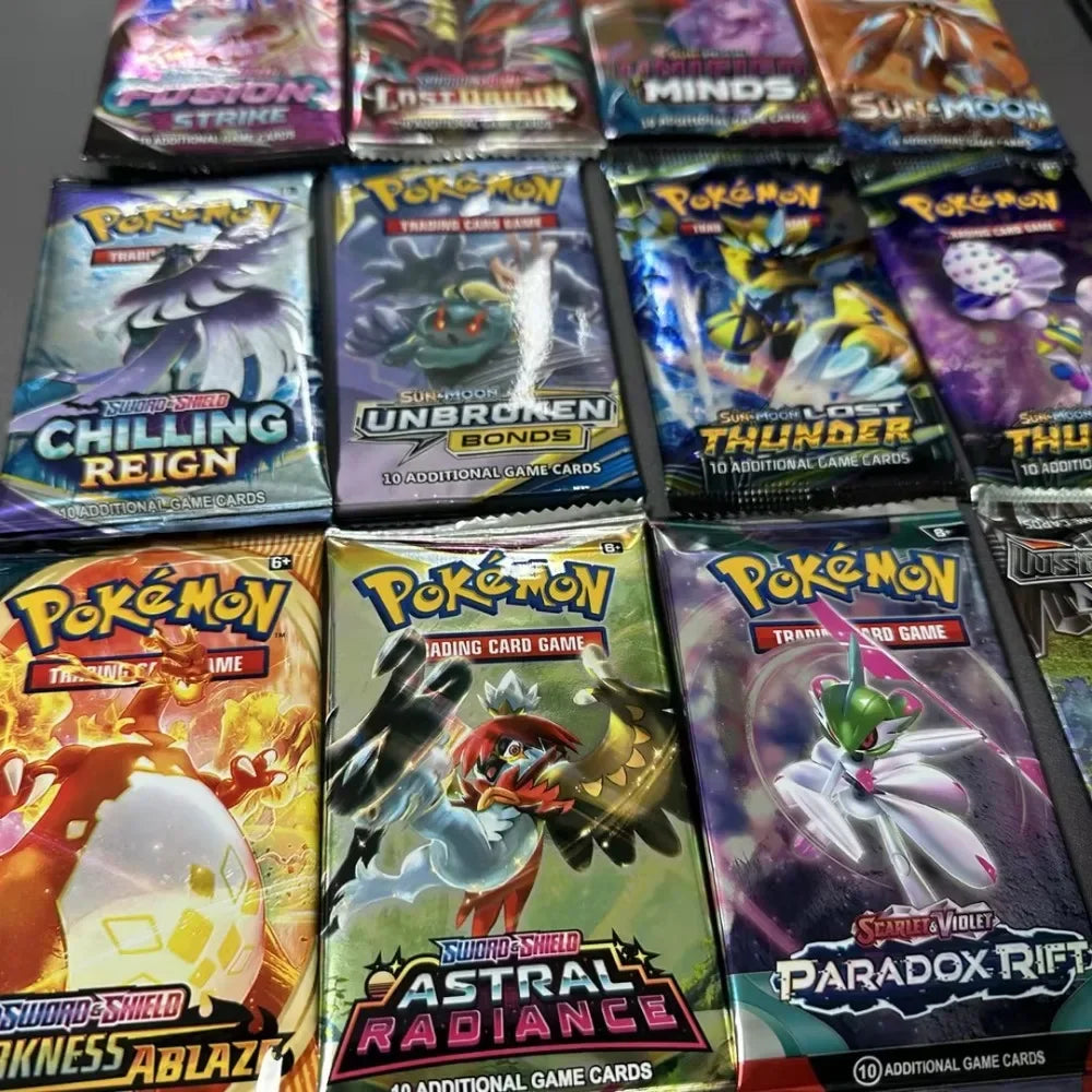 4 Pack Pokemon Cards 151 Team up Sun & Moon Thunder English Trading Card Collectible