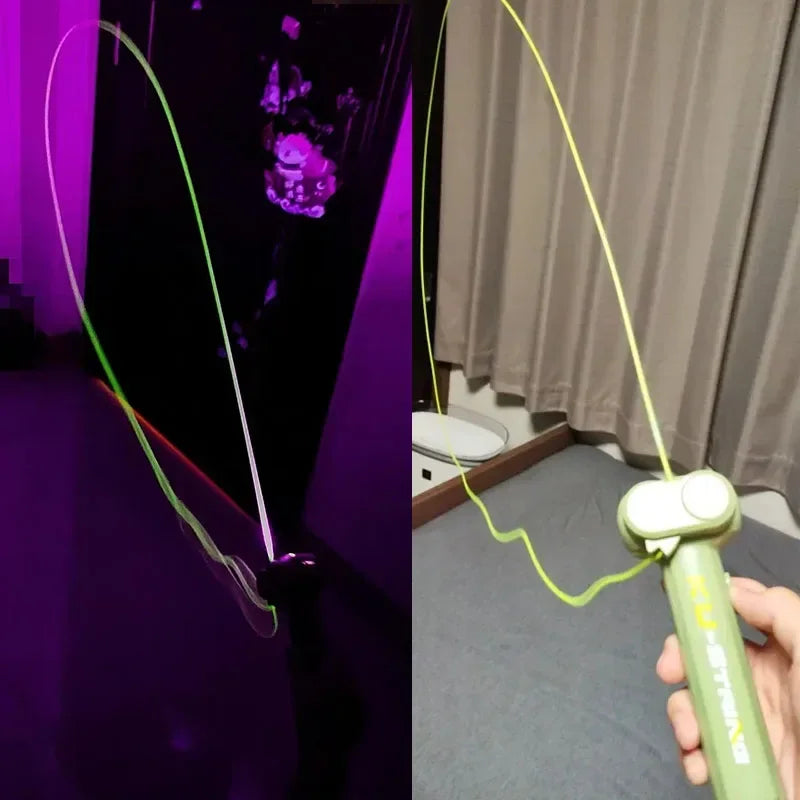 Light Toy String Glow In The Dark String Rope Launcher Luminous Portable Handheld String Stress Relief Toys For Kids