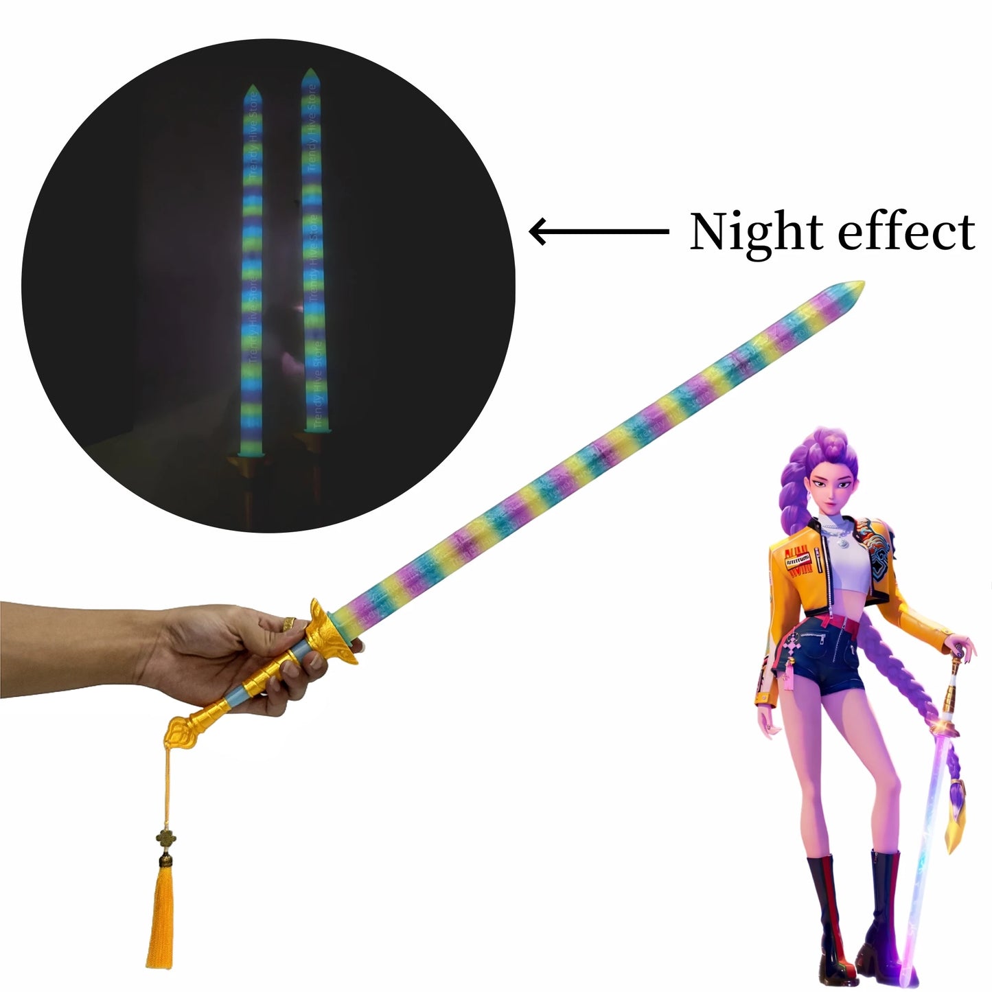 Kpop Demon Hunters Rumi Cosplay Lights Sword Weapons Roleplay Props for Girl Group Idol Halloween Carnival Costume Accessories