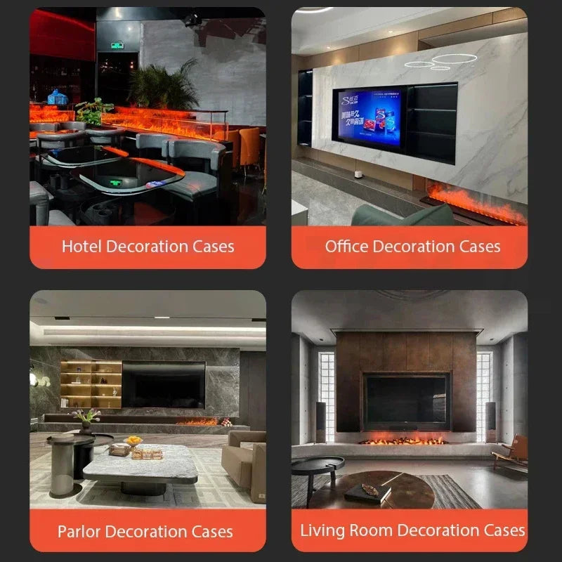 3D Water Electric Fireplace Mist Embedded Remote Control APP Interior Decoration