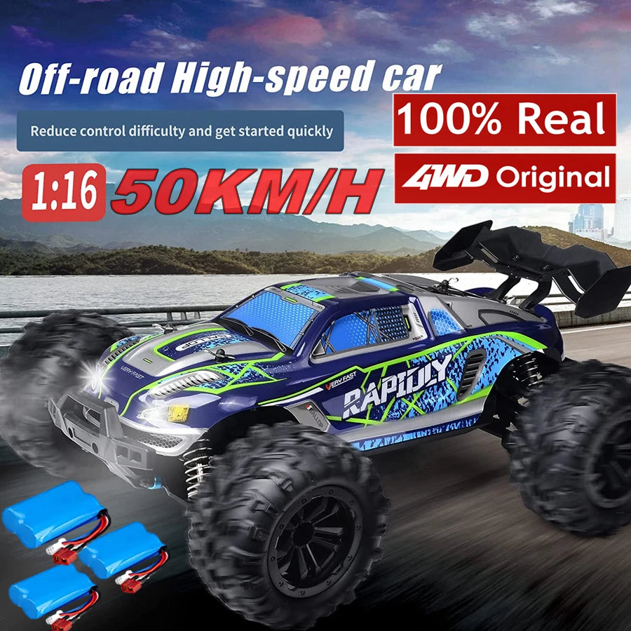 4WD 1:16 80KM/H Super Brushless 50KM/H Brushed RC Car 4x4 Off Road High Speed Drift Racing Truck Toy Kids Adults