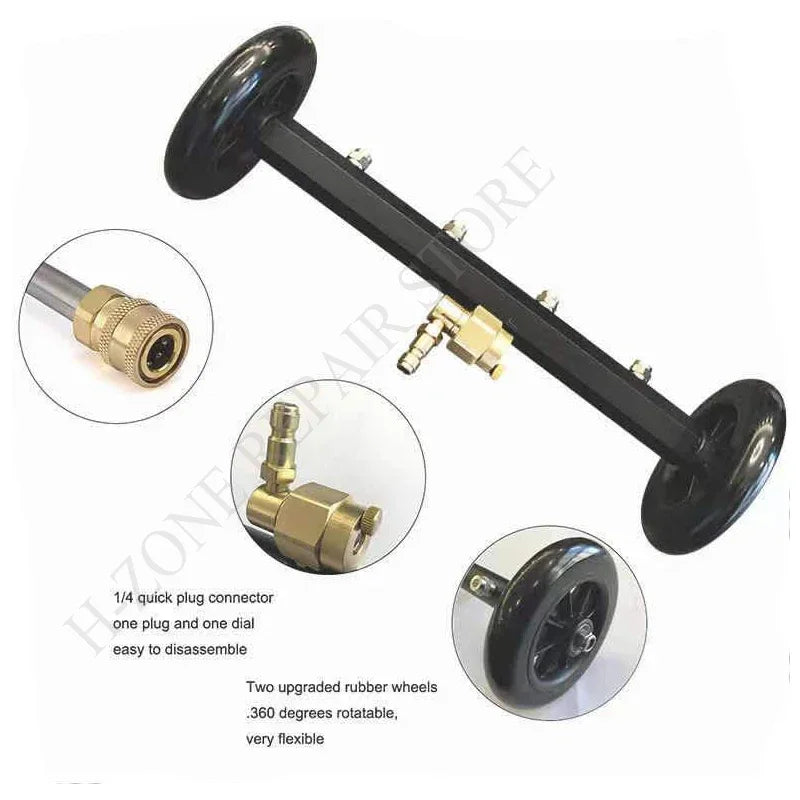 5000PSI car chassis high pressure washer 16 inch electric car locomotive bottom water broom with 2 extension rods